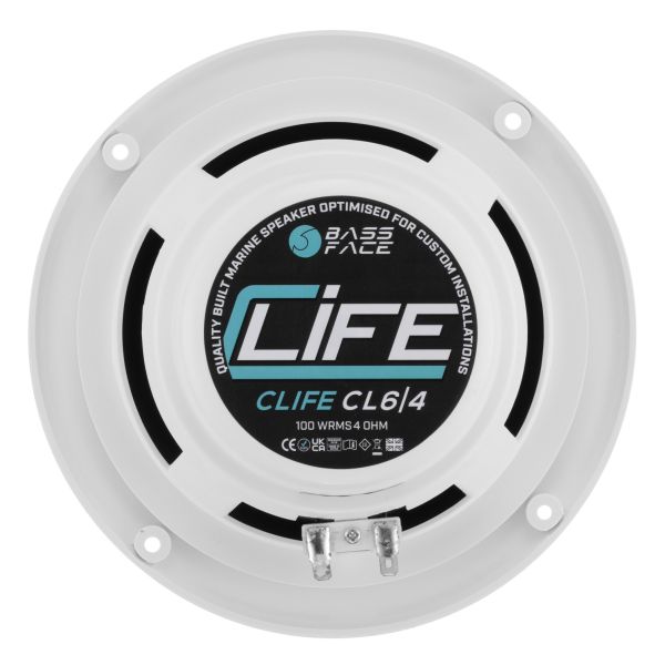 Bassface CLife CL6/4 - głośniki pełnozakresowe, średnica 165 mm, moc RMS 2x75 Wat, wodoodporne